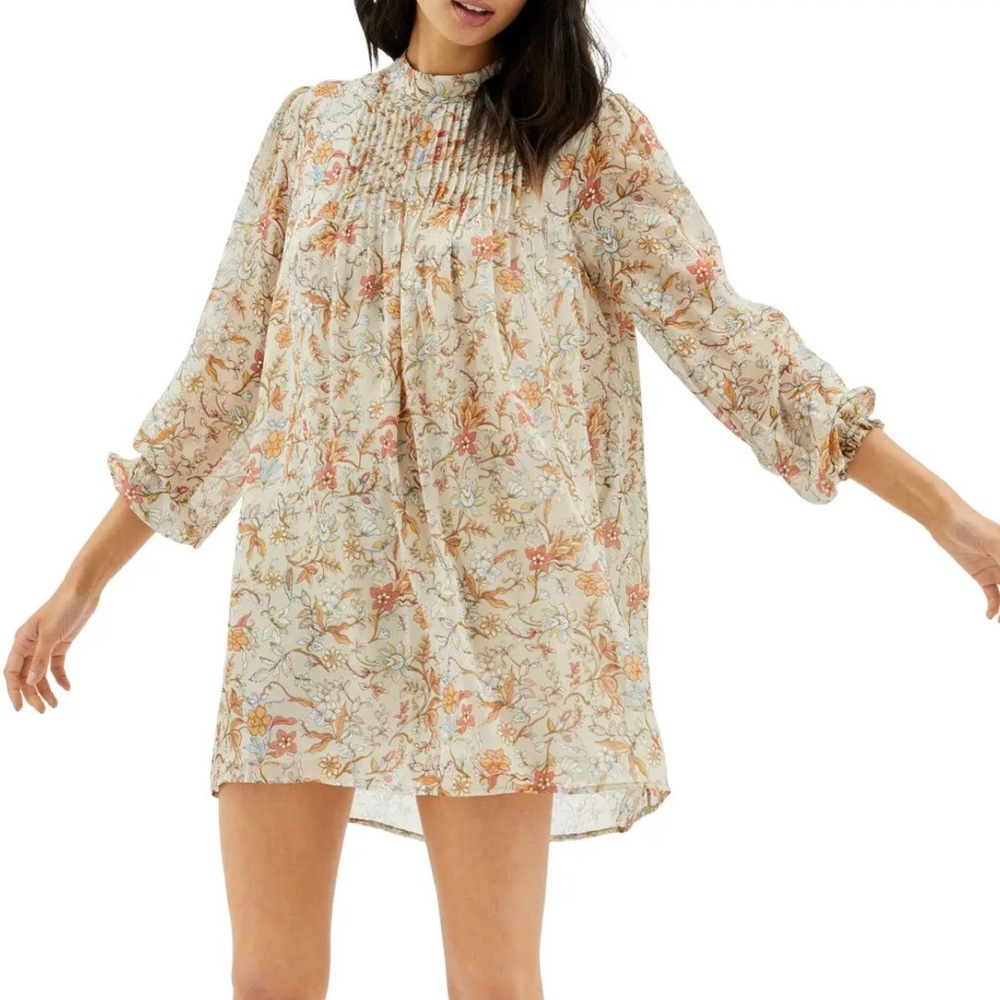 MINKPINK Arlie Mock Neck Floral Shift Dress